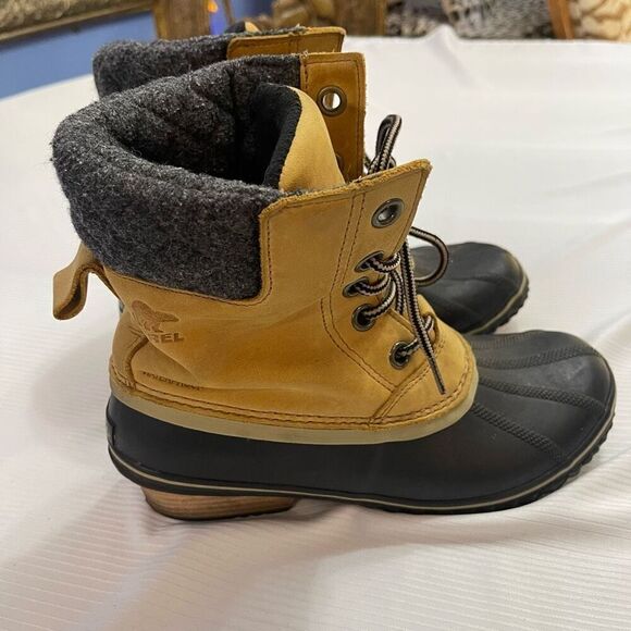 Sorel Shoes - Sorel Slimpack Lace II Duck Boots Womens 9.5 9 1/2 NL2348-286 Elk Black